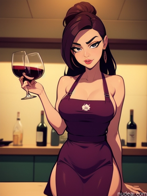 related ai porn images free for Woman Beautiful Tall Perfect Body Long Hair 20s Serious Seductive Ginger Dutch Bar Apron Waitress Wine