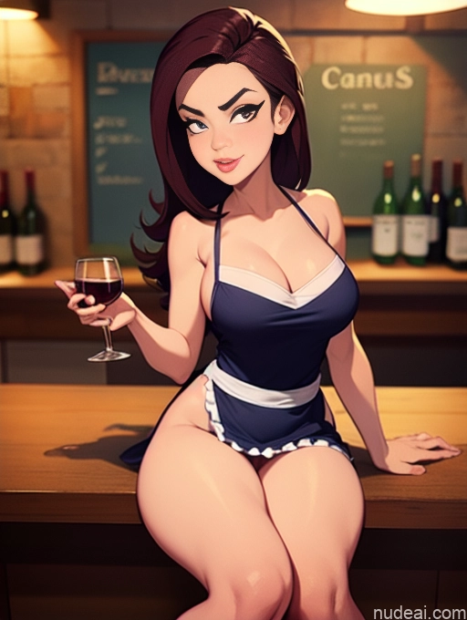 related ai porn images free for Woman Beautiful Tall Perfect Body Long Hair 20s Serious Seductive Ginger Dutch Bar Apron Waitress Wine