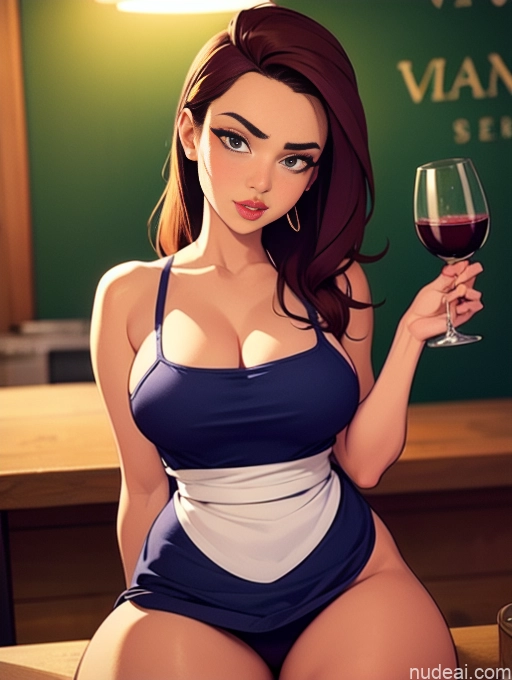 related ai porn images free for Woman Beautiful Tall Perfect Body Long Hair 20s Serious Seductive Ginger Dutch Bar Apron Waitress Wine