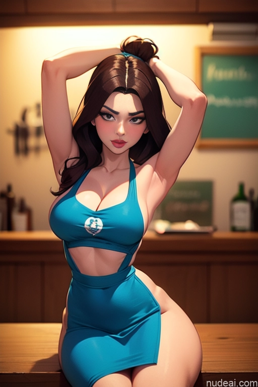 related ai porn images free for Woman Beautiful Tall Perfect Body Long Hair 20s Serious Seductive Ginger Dutch Bar Apron