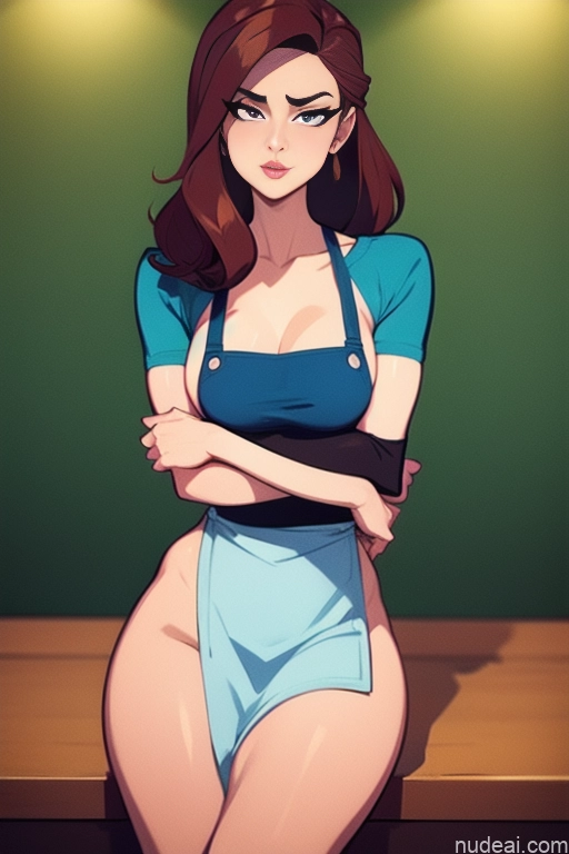 related ai porn images free for Woman Beautiful Tall Perfect Body Long Hair 20s Serious Seductive Ginger Dutch Bar Apron