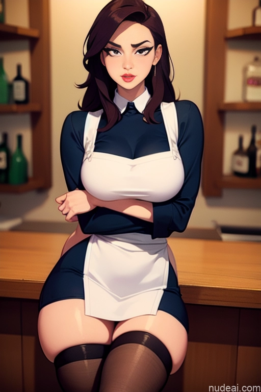 related ai porn images free for Woman Beautiful Tall Perfect Body Long Hair 20s Serious Seductive Ginger Dutch Bar Apron Waitress