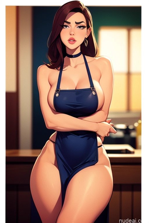 related ai porn images free for Woman Beautiful Tall Perfect Body Long Hair 20s Serious Seductive Ginger Dutch Bar Apron