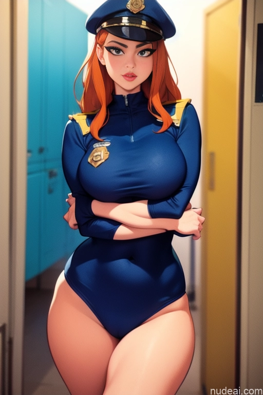related ai porn images free for Close-up View Woman Beautiful Tall Perfect Body 20s Serious Ginger Long Hair Dutch Locker Room Police Firefighter One Piece Swimsuit