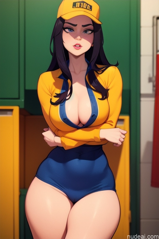 related ai porn images free for Close-up View Woman Beautiful Tall Perfect Body 20s Serious Ginger Long Hair Dutch Locker Room Construction Worker
