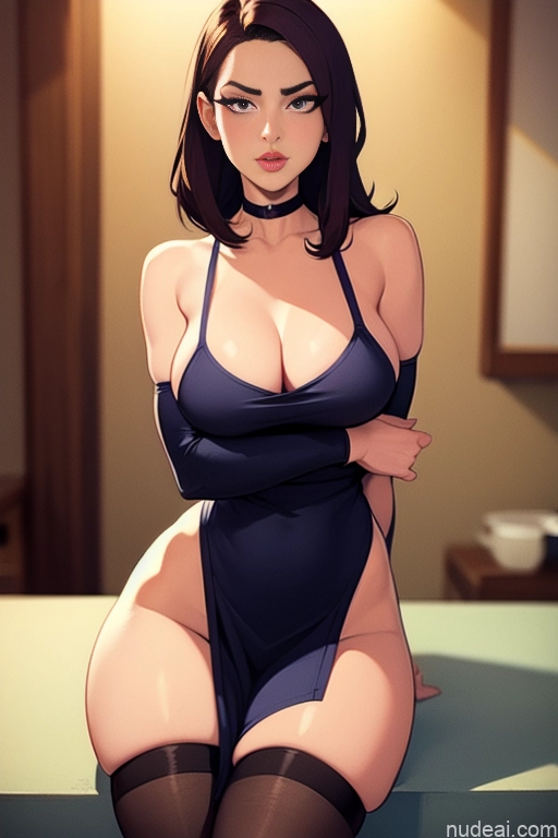 related ai porn images free for Woman Beautiful Tall Perfect Body 20s Serious Seductive Dutch Bar Apron Choker Thigh Socks Waitress Ginger Bobcut