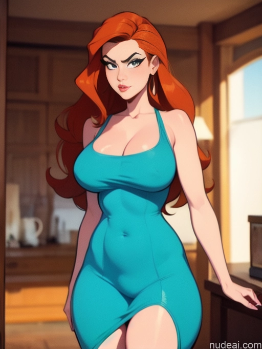 related ai porn images free for Woman Beautiful Tall Perfect Body Long Hair 20s Serious Ginger Dutch Front View Bedroom Cowgirl Outfit